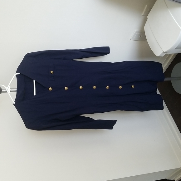 Vintage navy shirt dress - Picture 1 of 7